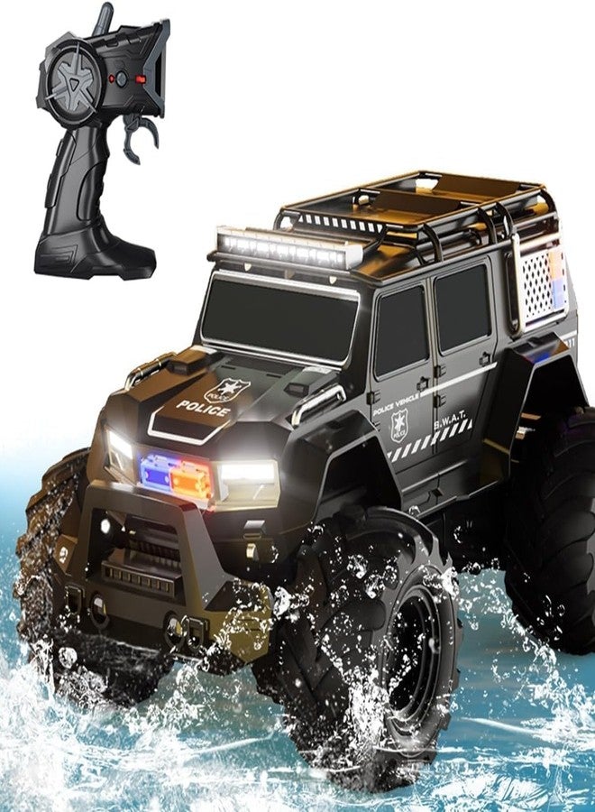 VIKINGS Waterproof Rc Police Cars Amphipious Remote Control Car SUV Truck Indoor Outdoor Toys with Police-Siren Lights for 6 7 8 9 10 11 12 Year Old Kids Boys Girls Gifts - Image 1